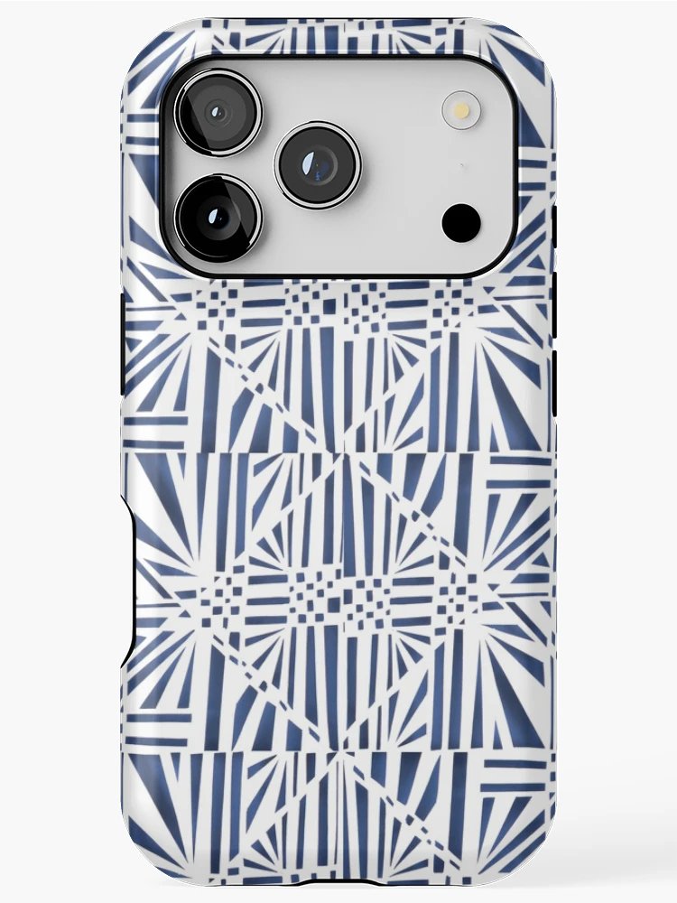 Thumbnail 1 of 4, iPhone Case, Geometric Paper Pattern - Blue designed and sold by -Patternation-.