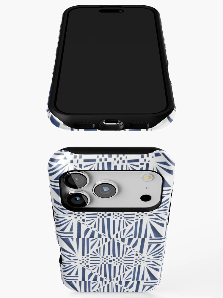 Thumbnail 3 of 4, iPhone Case, Geometric Paper Pattern - Blue designed and sold by -Patternation-.
