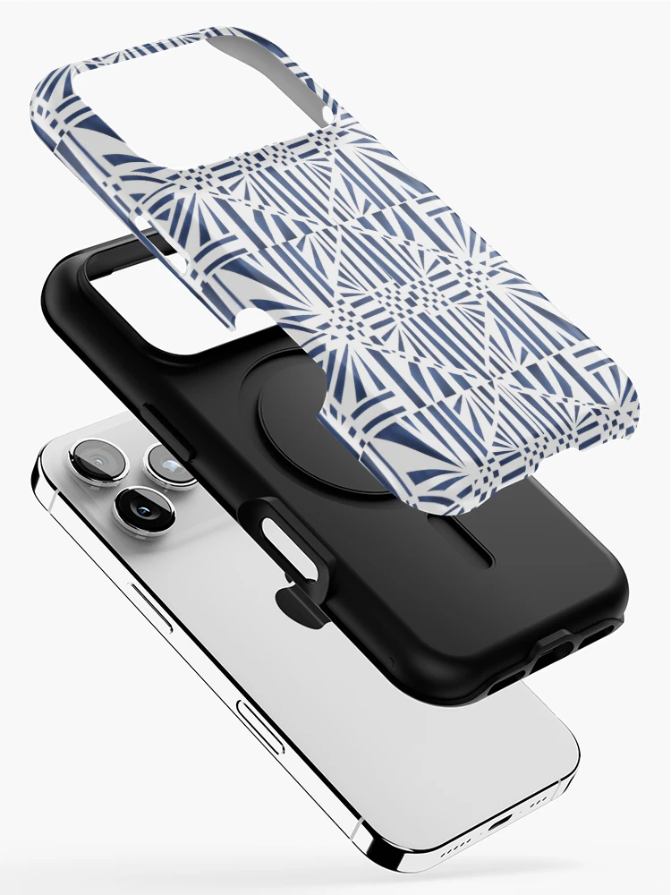 Thumbnail 2 of 4, iPhone Case, Geometric Paper Pattern - Blue designed and sold by -Patternation-.