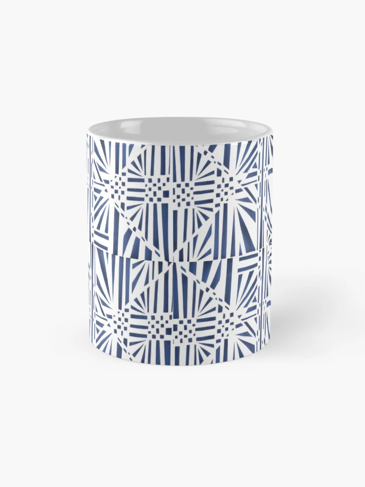Thumbnail 4 of 6, Coffee Mug, Geometric Paper Pattern - Blue designed and sold by -Patternation-.