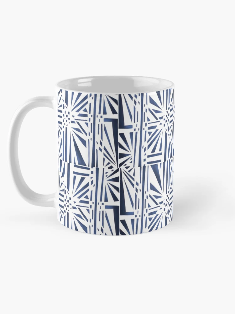 Thumbnail 5 of 6, Coffee Mug, Geometric Paper Pattern - Blue designed and sold by -Patternation-.