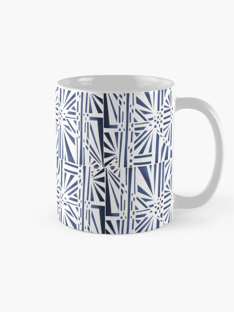 Thumbnail 3 of 6, Coffee Mug, Geometric Paper Pattern - Blue designed and sold by -Patternation-.
