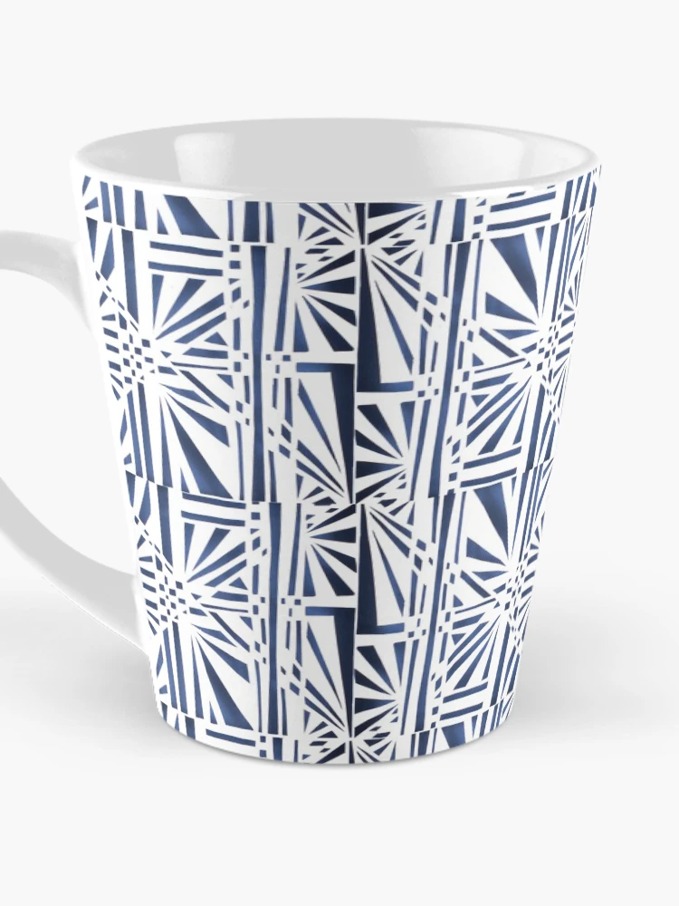 Thumbnail 3 of 4, Coffee Mug, Geometric Paper Pattern - Blue designed and sold by -Patternation-.