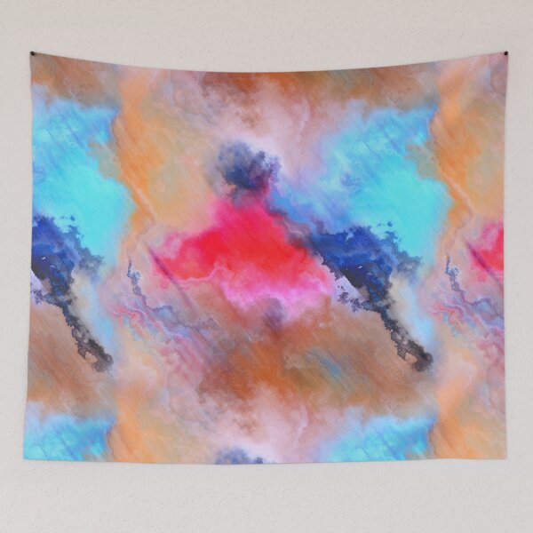 Item preview, scarlet blue marble abstraction designed and sold by Kolinnaprint.
