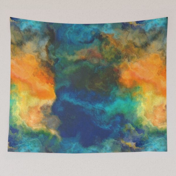 Item preview, Orange blue abstraction designed and sold by Kolinnaprint.