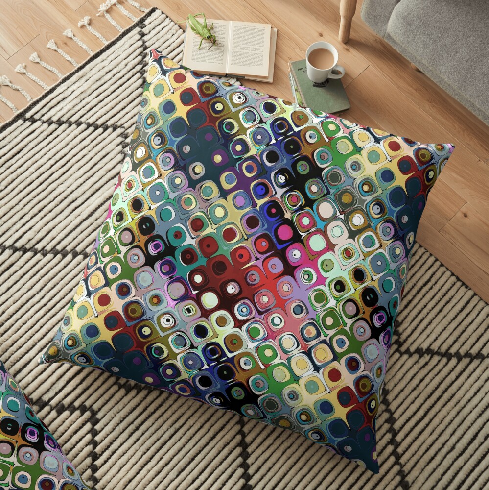 Colorful Circles Pattern Floor Pillow
