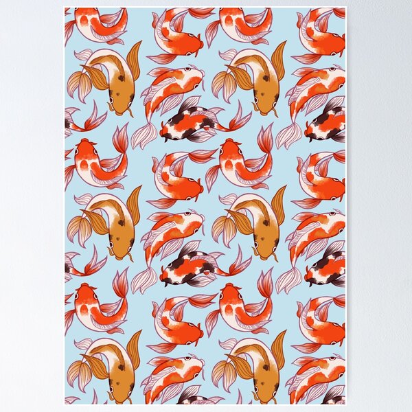 Item preview, Koi Fish Pattern blue designed and sold by EllenorMererid.