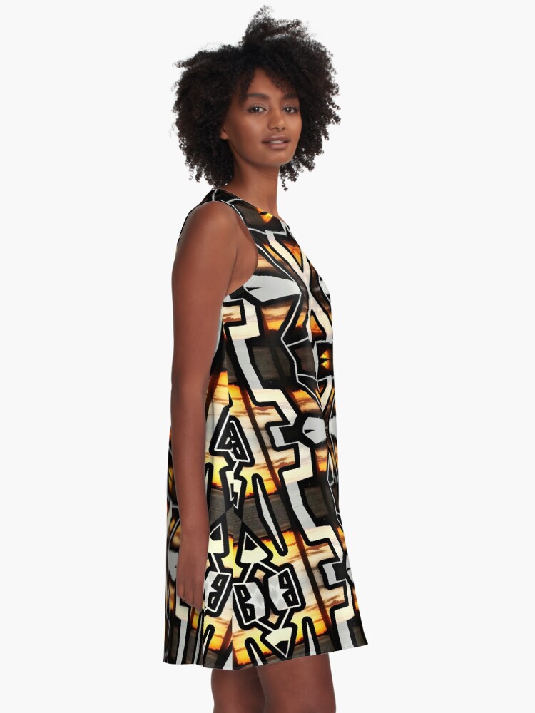 Thumbnail 2 of 4, A-Line Dress, Tribal ConneX designed and sold by kinkatstyle.