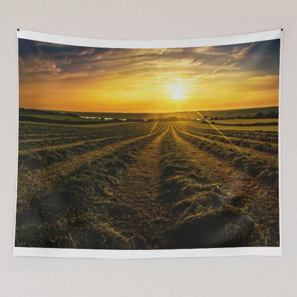 Item preview, Sunset over the farming field designed and sold by DafyddEm.