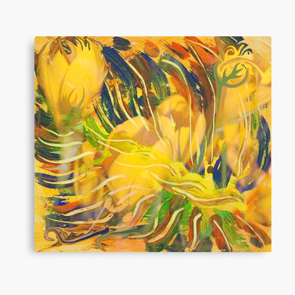deep yellow flowers abstraction Canvas Print