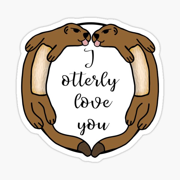 Item preview, Otterly in love! - Cute otter couple designed and sold by PaperStorm.