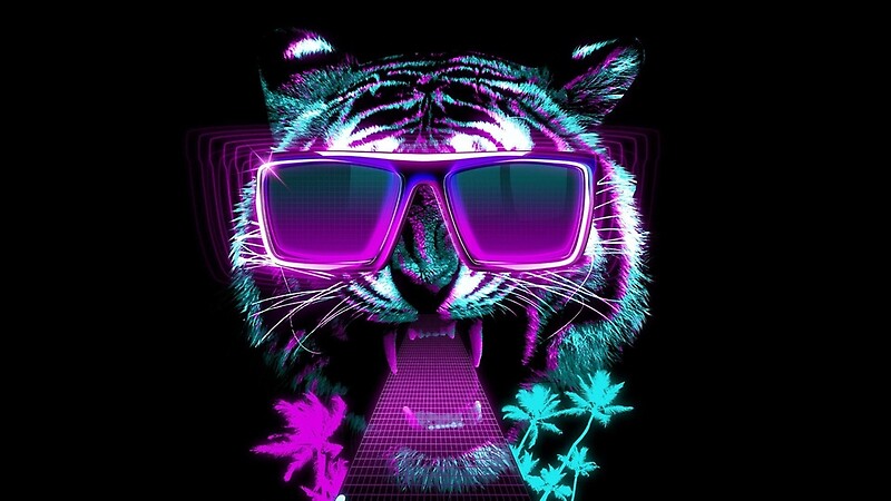 Neon Tiger. Fashionable and creative design. Cool.