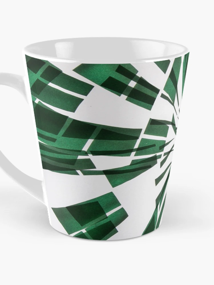 Thumbnail 3 of 4, Coffee Mug, Geometric Paper Pattern - Green designed and sold by -Patternation-.