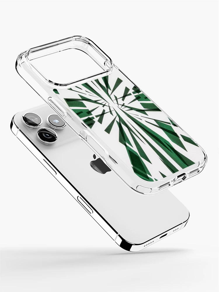 Thumbnail 2 of 5, iPhone Case, Geometric Paper Pattern - Green designed and sold by -Patternation-.