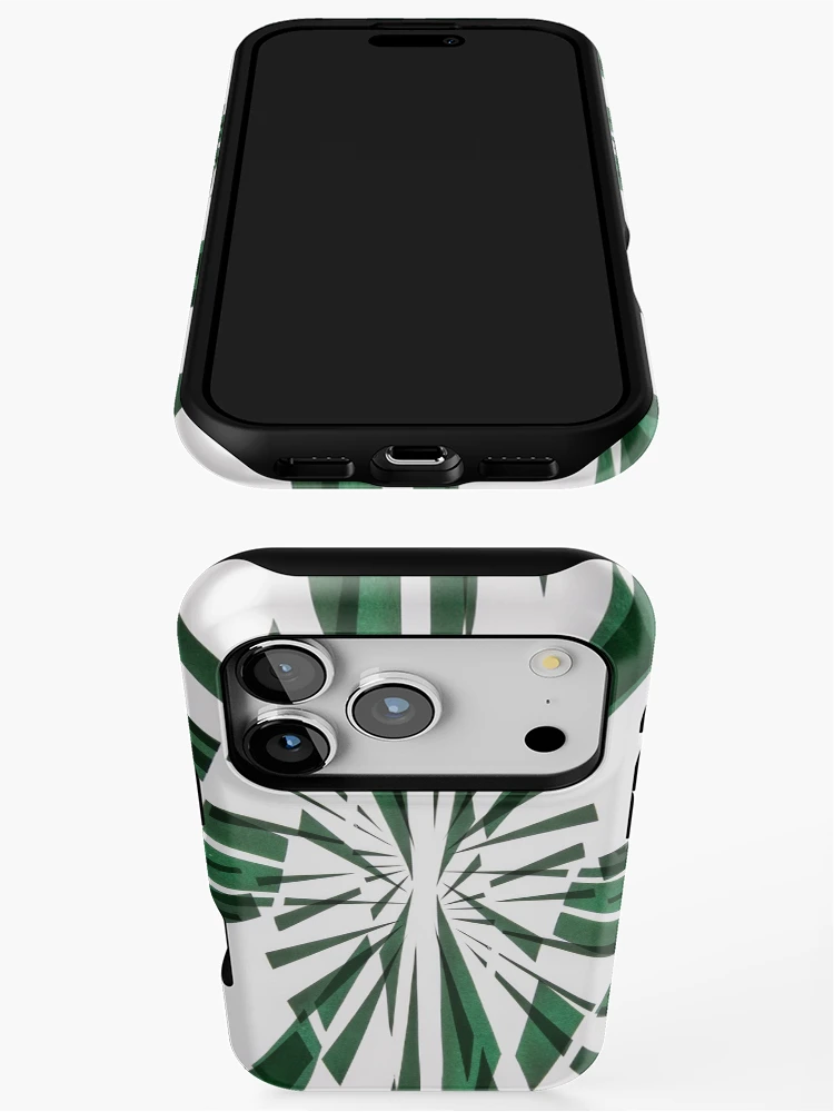 Thumbnail 3 of 4, iPhone Case, Geometric Paper Pattern - Green designed and sold by -Patternation-.