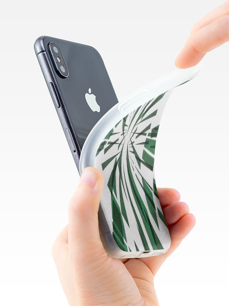Thumbnail 4 of 5, iPhone Case, Geometric Paper Pattern - Green designed and sold by -Patternation-.