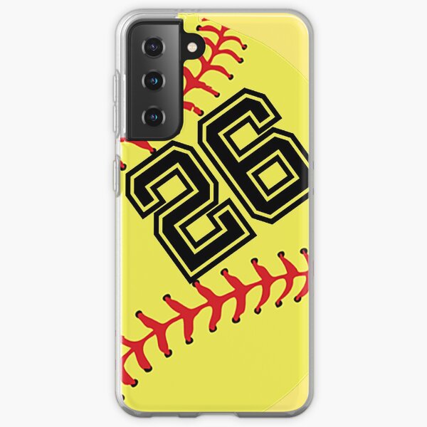 Softball Player Jersey No 26 Back Number #26 Ball Sport Sticker Gift Samsung Galaxy Soft Case