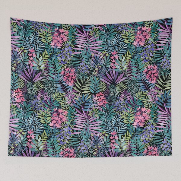 Item preview, Les fleurs on black designed and sold by Rebecca Reck Art.