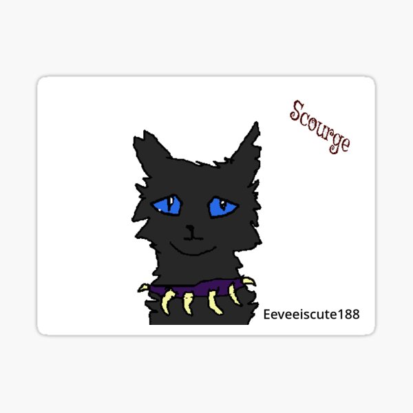 202735 - safe, artist:reruririreruro, scourge (warrior cats), cat, feline,  mammal, feral, warrior cats, 2021, anime, black body, black fur, black  hair, blood, claws, fur, hair, male, open mouth, purple collar, sharp teeth