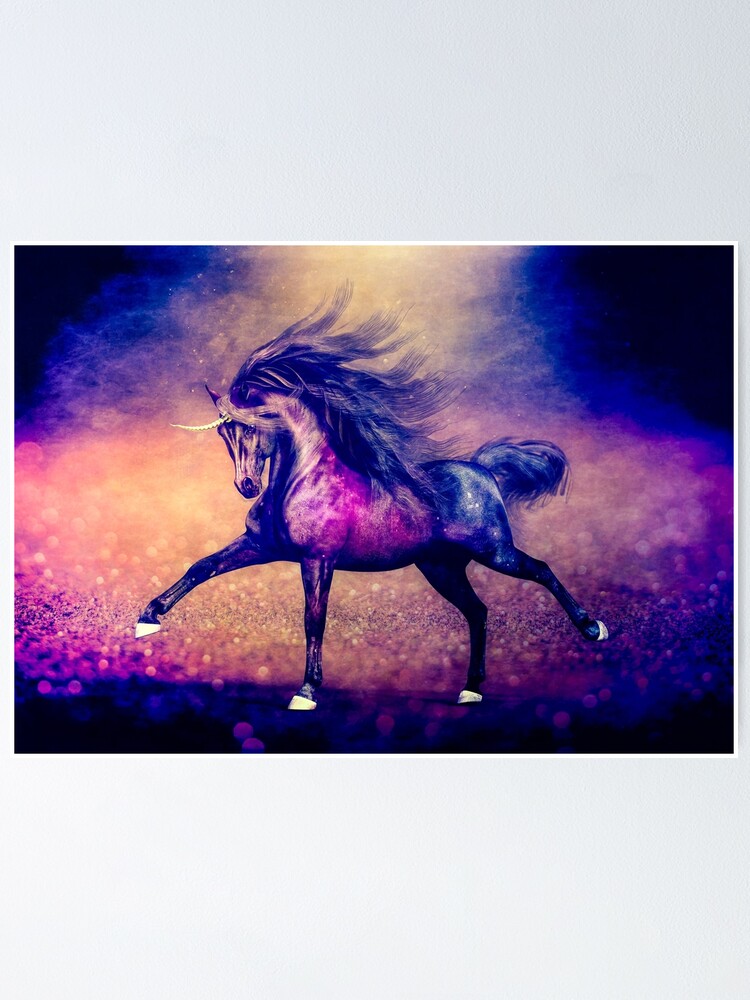 Glitter Galaxy Unicorn Poster for Sale by Ladyfyre