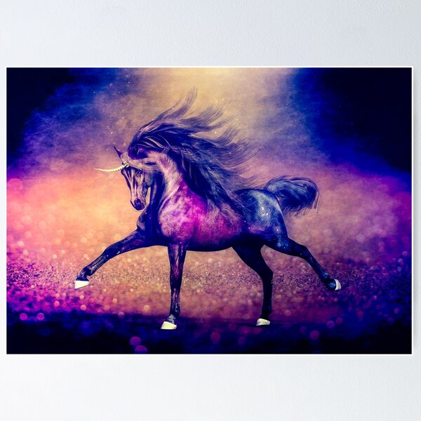 Glitter Galaxy Unicorn Poster for Sale by Ladyfyre