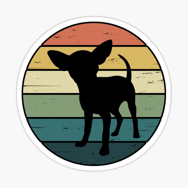 Retro Rainbow Chihuahua Dog Sticker