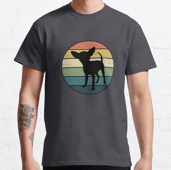 Retro Rainbow Chihuahua Dog Classic T-Shirt