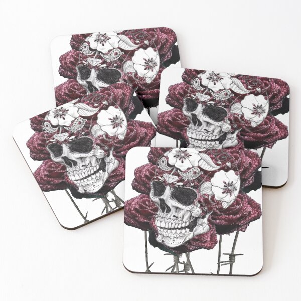 Item preview, Skull and barbed wire stemmed roses designed and sold by lfmdesigns.