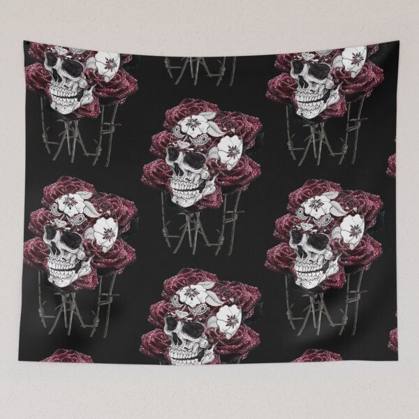Item preview, Skull and barbed wire stemmed roses designed and sold by lfmdesigns.