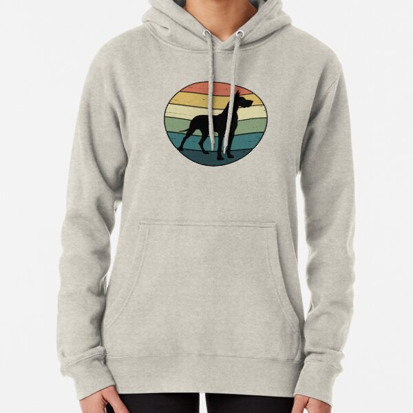 Retro Rainbow Great Dane Dog Pullover Hoodie