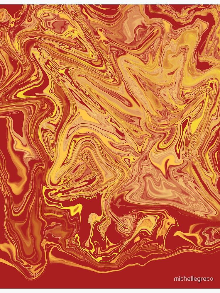 Thumbnail 3 of 3, Sticker, Red and Gold Marbling designed and sold by michellegreco.