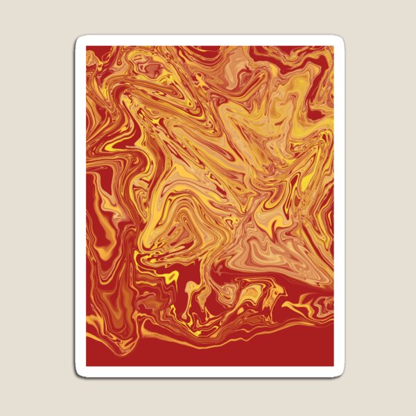 Red and Gold Marbling Magnet