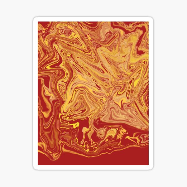 Red and Gold Marbling Sticker