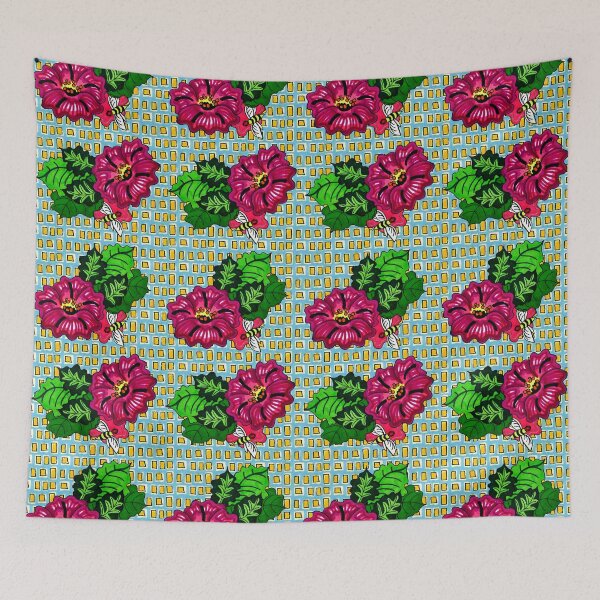 Item preview, Great Aunt Milda Check and Floral Print with a Bee, done in magic marker designed and sold by Sharon Schwalbe.