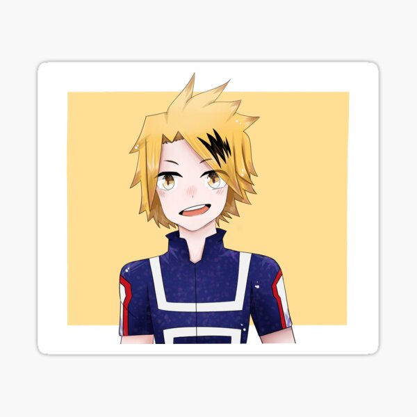 denki kaminari chargebolt my hero academia sticker by bamboobanana redbubble