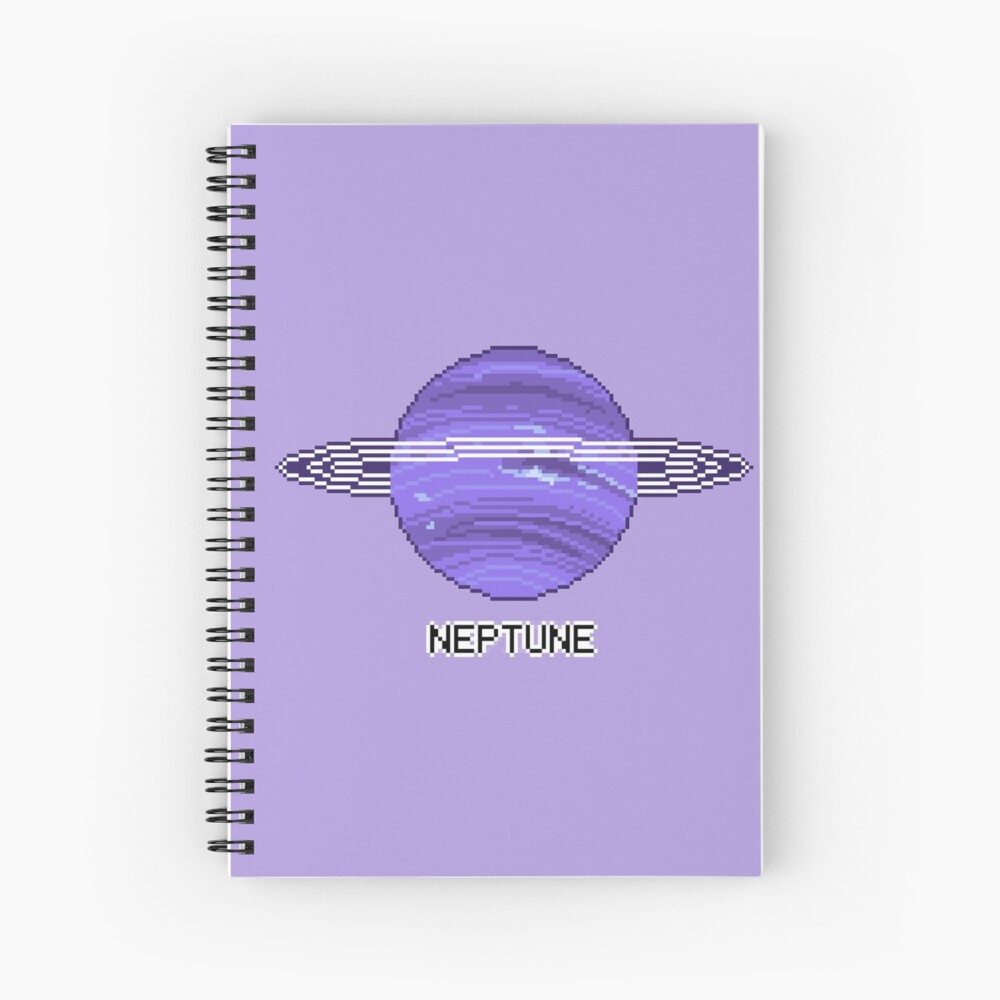 "Pixel Neptune" Spiral Notebook by OhSweetie Redbubble