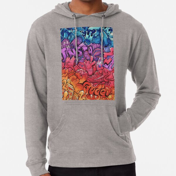 Doppyee Hoodies Sweaters Mens Long Sleeve The Doodles Printed Pullover Hooded Sweatshirt With Pockets