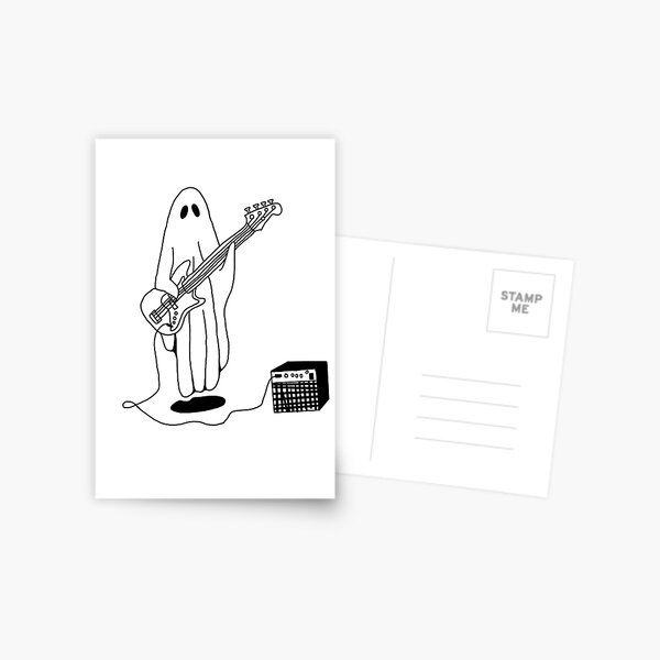 Sheet Ghost Jouer de la basse Carte postale