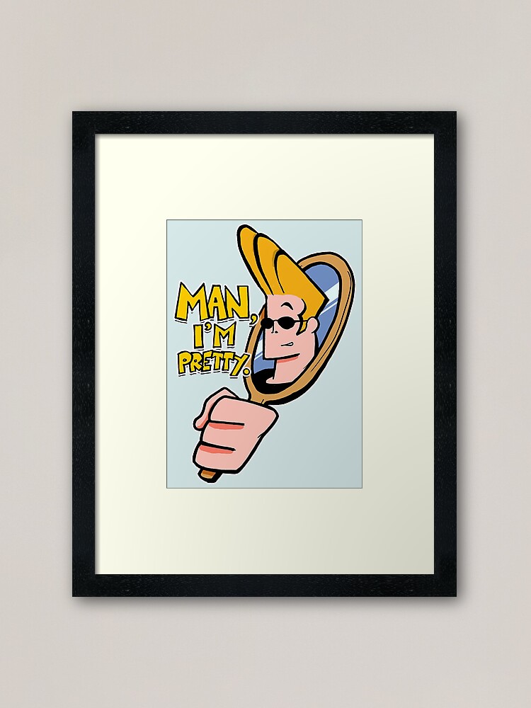 Johnny Bravo Man I M Pretty Quote Framed Art Print By Sketchnkustom Redbubble