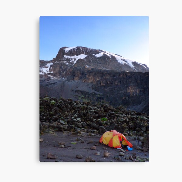Camp at Breakfast Cliffs, Mount Kilimanjaro Canvas Print
