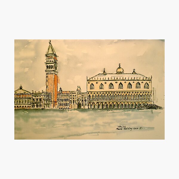 Item preview, St Mark's Venice, Italy. 2010 Pen and wash.  designed and sold by Elizabeth Moore Golding.