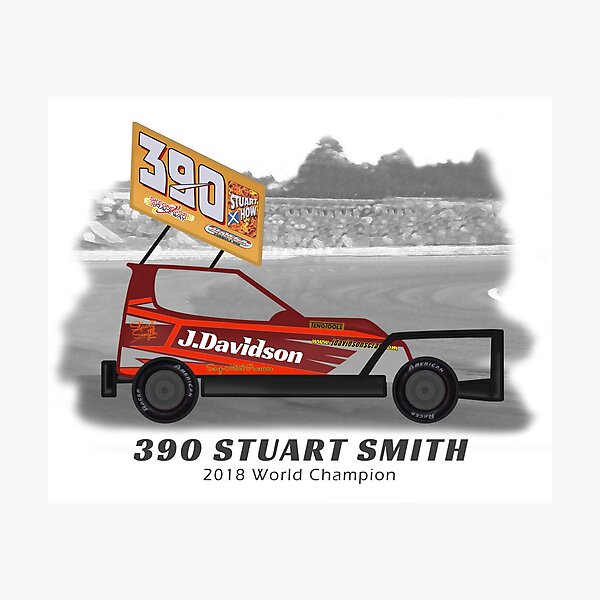 Artikelvorschau, Stuart Smith 390 Bisca Stock Car 2018 Weltmeister Gold entworfen und verkauft von cayzerracing.