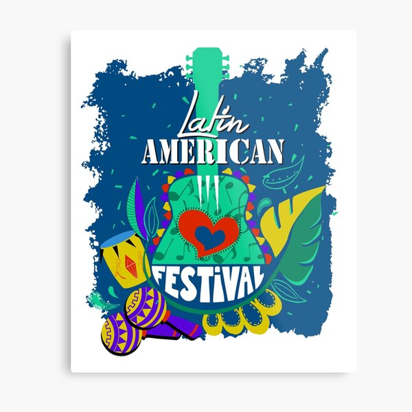 latin-music-dance-american-festival-t-shirt-gift-metal-print-by