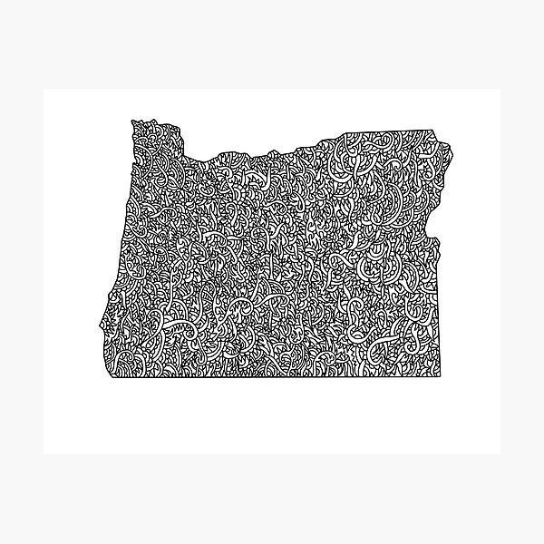 Oregon Map Photographic Print