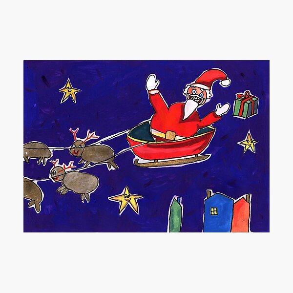 Crazy Santa Photographic Print