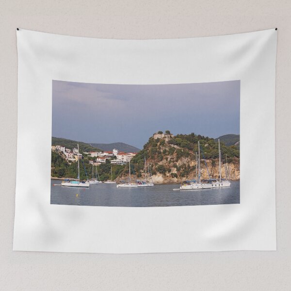 Item preview, old fortress on hill Parga summer season landscape Greece designed and sold by goceris.
