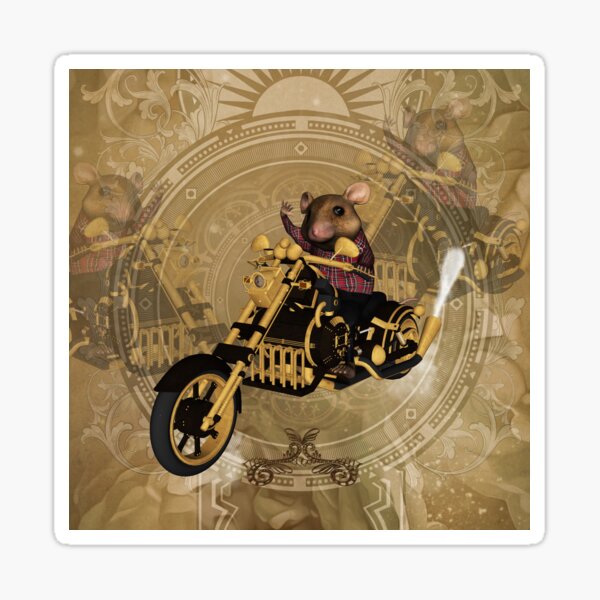 "Funny mouse on a motorcycle" Sticker for Sale by nicky2342 | Redbubble