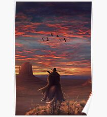 Red Dead Redemption 2 - Horseback at Sunset Poster