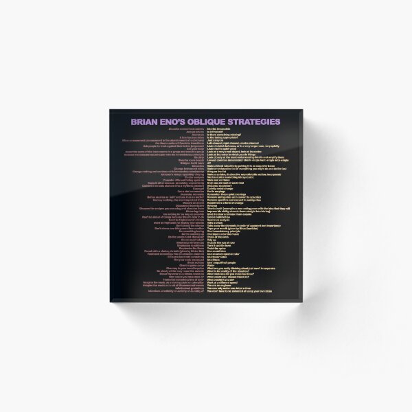 Brian Eno's Oblique Strategies Acrylic Block