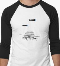 Spaceships over Saturn Baseball ¾ Sleeve T-Shirt